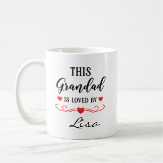 Cette tasse personnalisée pour grand-père est aimé