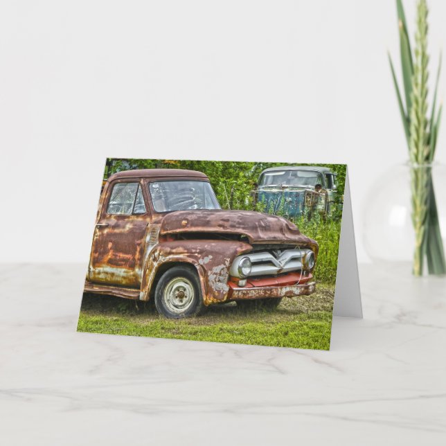 Cette vieille carte de camion-anniversaire (Devant)