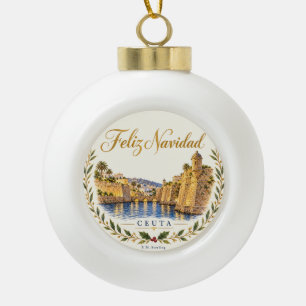 Ceuta Frohe Weihnachten Weihnachtskeramikschmuck Keramik Kugel-Ornament