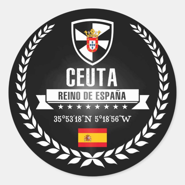 Ceuta Runder Aufkleber (Vorderseite)