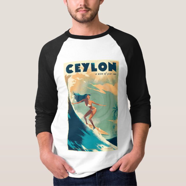 Ceylon Travel Poster T - Shirt Neu  (Vorderseite)