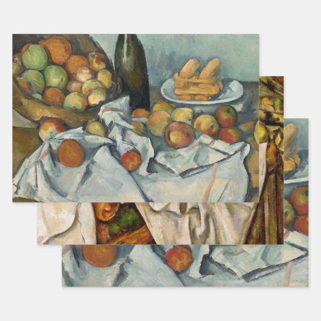 Cezanne Basket Apples Impressionismus Art Geschenkpapier Set (Set)