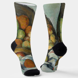 Cezanne Basket Apples Impressionismus Art Socken