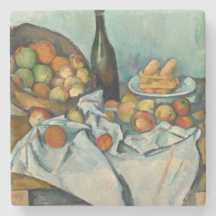 Cezanne Basket Apples Impressionismus Art Steinuntersetzer