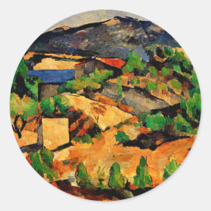 Cezanne - Berge vom l'Estaque Square aus gesehen Runder Aufkleber
