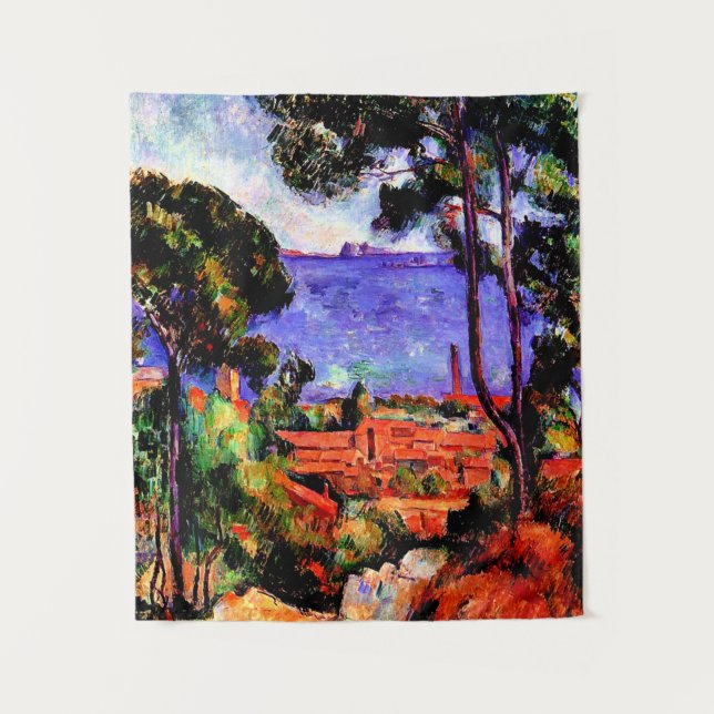 Cezanne - Blick durch die Bäume Wandteppich (Vorderseite)