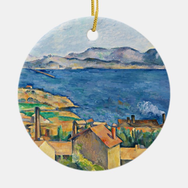 Cezanne - Die Bucht von Marseille von L'Estaque Keramik Ornament (Vorne)