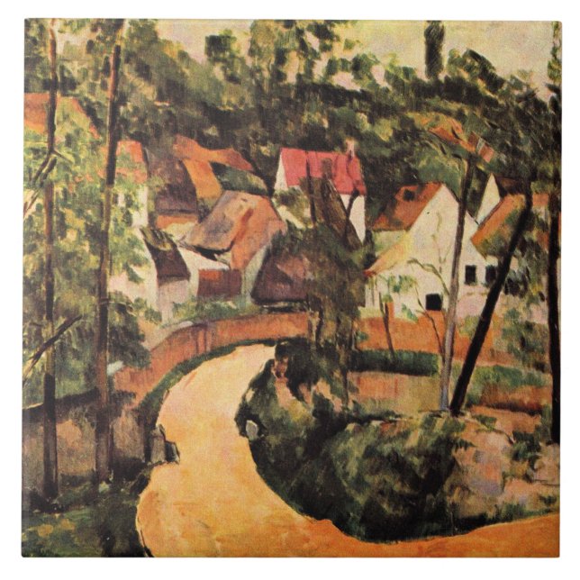 Cezanne - Eine Kurve der Straße Fliese (Vorderseite)