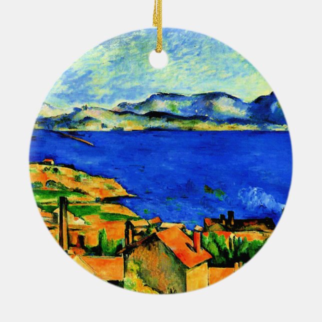 Cezanne - Golf von Marseille, berühmtes Gemälde, Keramik Ornament (Hinten)