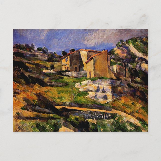 Cezanne - Häuser in der Provence Postkarte (Vorderseite)