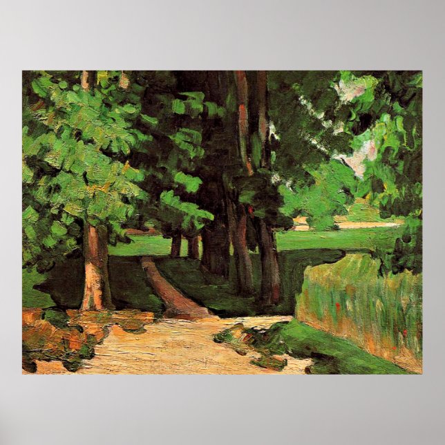 Cezanne - Kastanienbäume in Jas de Bouffan Poster (Vorne)