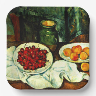 Cezanne - Kirschen, schöne Kunst, Pappteller