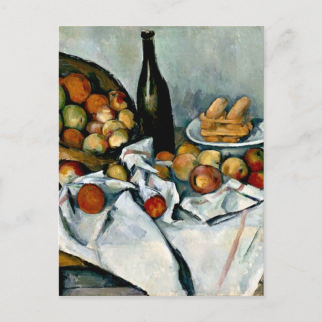 Cezanne - Korb mit Äpfeln Postkarte (Vorderseite)