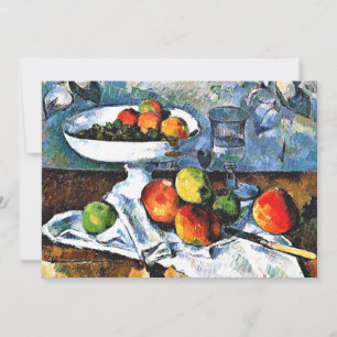 Cezanne - Obstschale, Glas und Apfel Karte