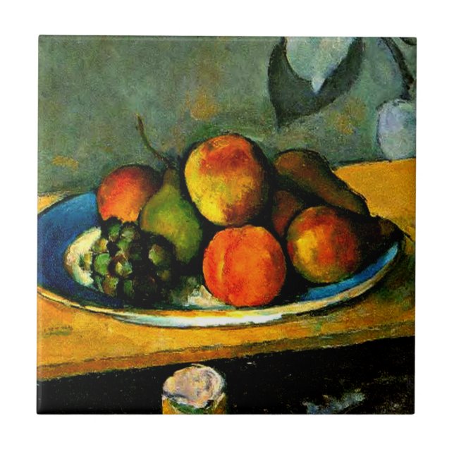 Cezanne - Pfirsiche, Birnen und Trauben Fliese (Vorderseite)