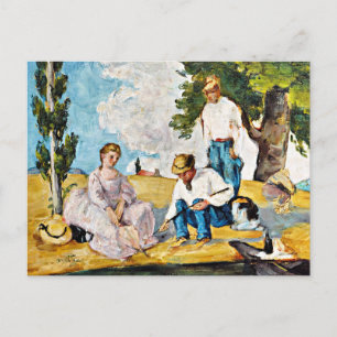 Cezanne - Picknick am Flussufer Postkarte