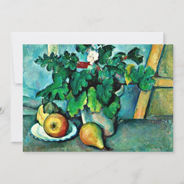 Cezanne - Porree aus Primrosen und Obst Karte (Vorderseite)