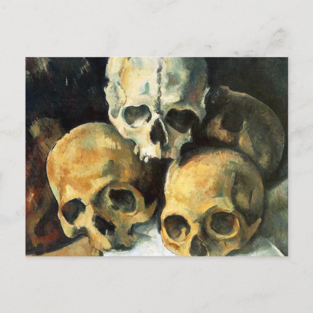 Cezanne Pyramid of Skulls Postcard Postkarte (Vorderseite)