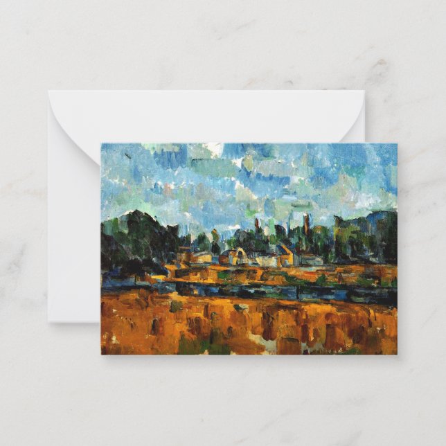 Cezanne - Riverbanks, Landschaftsmalerei Mitteilungskarte (Vorderseite)