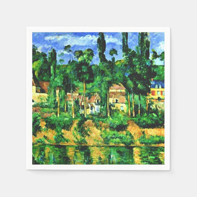 Cezanne - Schloss von Medan Serviette (Vorderseite)