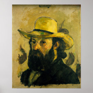 Cézanne - Selbstportrait in einem Strohhut Poster