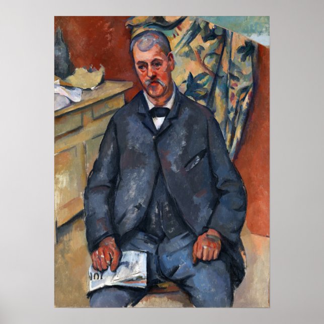Cézanne - Sitzender Mann Poster (Vorne)