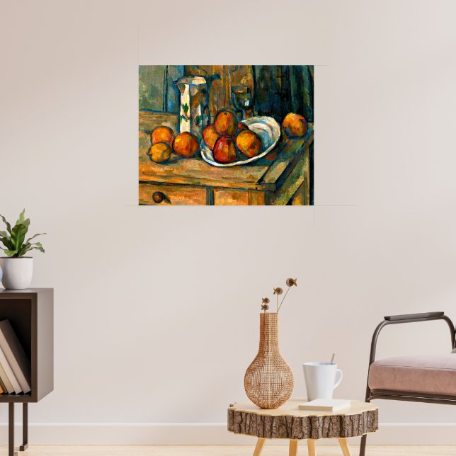 Cezanne - Stilleben mit Milchkännchen und Obst Poster (Wohnzimmer 3)