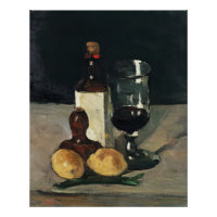 Cezanne - Stillleben mit Flasche, Glas, Zitronen