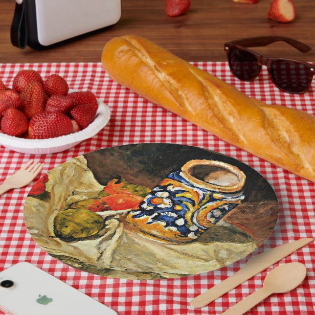 Cezanne - Stillleben mit italienischem Erdgeschirr Pappteller (Picknick)