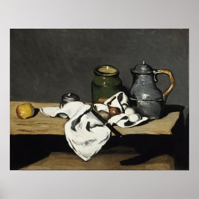 Cézanne - Stillleben mit Kettle Poster (Vorne)