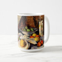 Cezanne - Stillleben, Post, Flasche, Cup und Obst