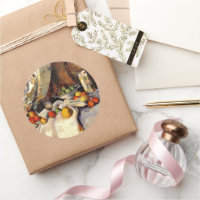 Cezanne - Stillleben Post, Flasche, Cup und Obst