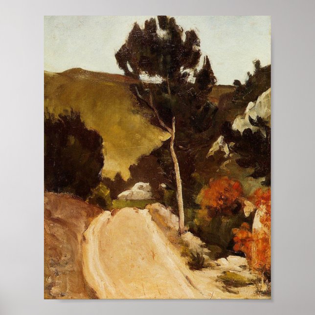 Cezanne - Straße in der Provence, Kunstmalerei Poster (Vorne)