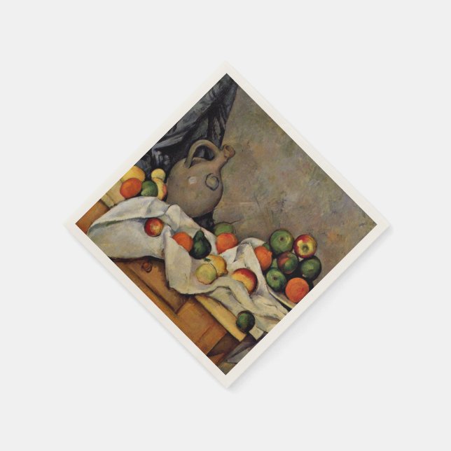 Cezanne - Vorhang, Jug und Obst, Serviette (Ecke)