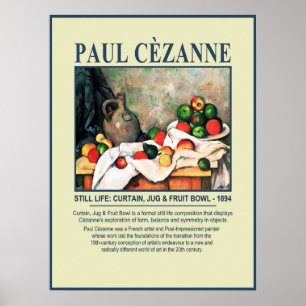 Cezanne Vorhang Krug & Obstschale Museum Poster