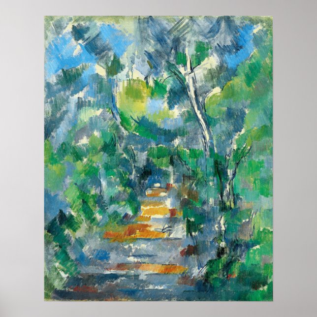 Cézanne - Waldweg von Mas Jolie zum Schloss Poster (Vorne)