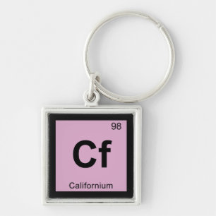 Cf - Californium Chemie Periodensystem Symbol Schlüsselanhänger
