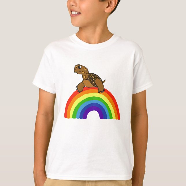 CF Schildkröte auf einem Regenbogen-Shirt T-Shirt (Vorderseite)