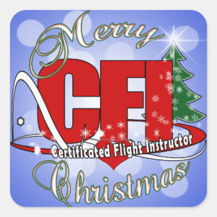 CFI CHRISTMAS-zertifizierter Fluglehrer Quadratischer Aufkleber