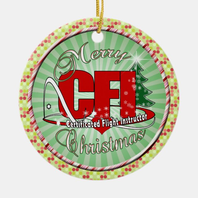 Cfi-WEIHNACHTEN Diplomflug-Lehrer Keramikornament (Vorne)