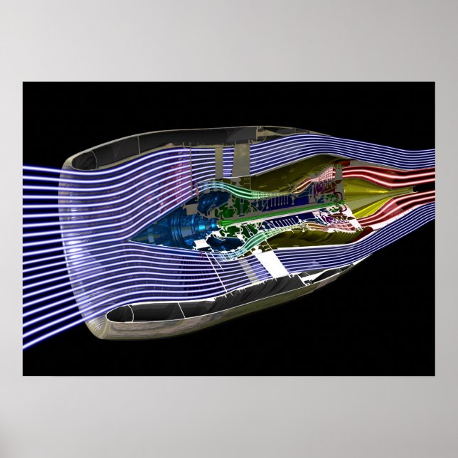 CFM56-5 Turbofan-Jet-Motor Poster (Vorne)
