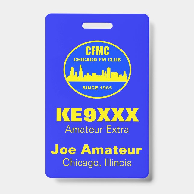 CFMC Vertical Call Sign & Name Abzeichen Ausweis (Vorderseite)