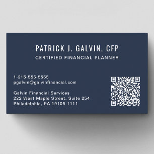 CFP Certified Financial Planner QR-Code Blau Visitenkarte