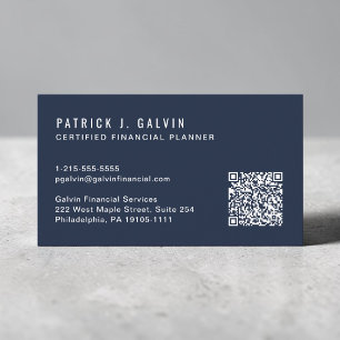 CFP Certified Financial Planner QR-Code Blau Visitenkarte