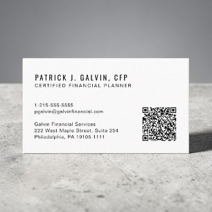 CFP Certified Financial Planner QR Code Visitenkarte