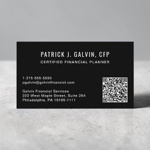 CFP Financial Planner QR Code Schwarz Visitenkarte