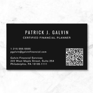CFP Financial Planner QR Code Schwarz Visitenkarte