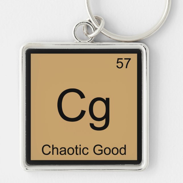 Cg - Chaotic Good Funny Chemistry Element Symbol T Schlüsselanhänger (Vorne)