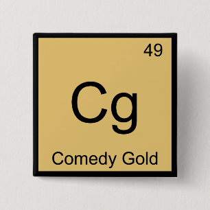Cg - Comedy Gold Chemie-Elementsymbol T-Shirt Button