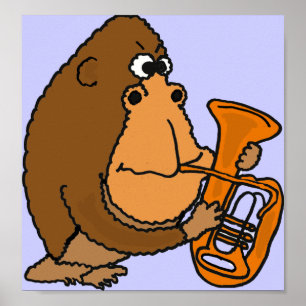 CG - Funny Gorilla Playing the Tuba Poster